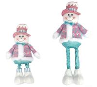 Bambole di peluche natalizie con funzione elastica tra cui Babbo Natale, pupazzo di neve e renna, per esporre la casa durante le festività (B)