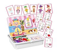 Bambole di vestiti magnetici in legno | Bambini fingono di giocare a giocattoli educativi set di apprendimento puzzle per il viaggio per viaggi di viaggio per le vacanze all'aperto Attività in classe