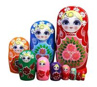 Bambole impilabili - legno | Bambole russe | Bambole | Tradizionale Dipinto a mano per la decorazione della casa, giocattoli per bambini, oggetti da collezione, artigianato, regalo, gioco educativo