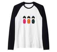 Bambole Kokeshi Giapponesi Maglia con Maniche Raglan