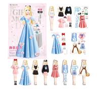Bambole magnetiche da vestire, bambola di carta magnetica da vestire da principessa, bambole magnetiche da vestire alla moda, set di adesivi magnetici da vestire per bambini, regalo educativo