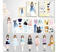 Bambole magnetiche da vestire, bambola di carta magnetica da vestire da principessa, bambole magnetiche da vestire alla moda, set di adesivi magnetici da vestire per bambini, regalo educativo