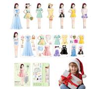 Bambole magnetiche per vestire la principessa, bambola di carta magnetica | Giocattoli da gioco per ragazze, ritagli per fingere di giocare vestito, puzzle magnetico vestiti creativo moda vestire per