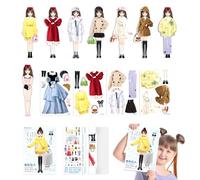 Bambole magnetiche per vestire la principessa, bambola di carta magnetica | Giocattoli da gioco per ragazze, ritagli per fingere di giocare vestito, puzzle magnetico vestiti creativo moda vestire per