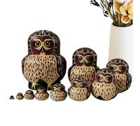 Bambole Matrioska in legno, design animale, giocattolo educativo | Decorazione per la casa delle bambole Matrioska | Per collezionisti d'arte, educatori, genitori, bambini, casa, sala giochi