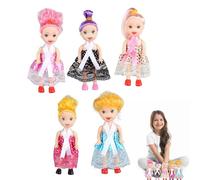Bambole minuscole per bambine piccole,5 pz. Bambole piccole figure per bambini piccoli - Giocattoli per bambole con Capelli, Regalo di compleanno per ragazzi e ragazze, 4,33 pollici
