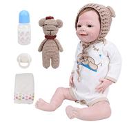 Bambole Morbide per Tutto il Corpo, Giocattoli Realistici per Bambole Appena Nate, Bambini Rinati da 55 Cm per Bambini Piccoli, Bambola in Vinile per Bambina (Apri gli occhi)