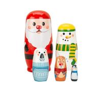 Bambole Nidificanti Di Natale, Con 5 Set Di Legno, 300 G, Bambole Russe Fatte A Mano In Legno, Figurine Nidificate Per Le Vacanze, Divertimento E Festivo, Per Bambini, Ragazzi, Ragazze, Adulti