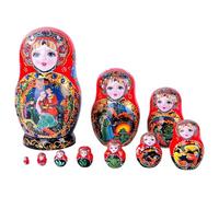 Bambole nidificanti russe | Bambole impilabili in legno fatte a mano, set di bambole russe a 10 strati, decorazioni per la stanza di Natale dei bambini