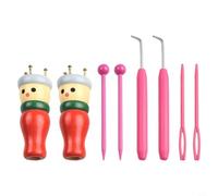 Bambole per Maglia per francese in Naturale 2 Bambole per Maglia | naturale liscio, 2 bambole incluse, ganci metallici, aghi plastici, ideale braccialetti