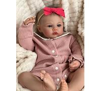 Bambole Reborn Femmina Silicone Originali Bambola realistica Neonato bambile Toddler Occhi Aperti Maschio bambolotti come un Bambino vero 18 pollici