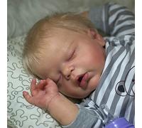 Bambole Reborn Maschio 22 inch 55 Cm Bambola Reborn Vere Realistiche di Silicone con Corpo Morbido Bambole Neonate Addormentate Originali Sembra un vero Bambino Ragazzo con gli occhi chiusi