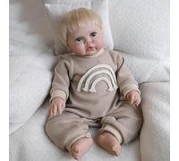 Bambole Reborn Maschio Bambole Reborn Originali 19 pollici Fatto a mano Corpo in cotone morbido Sembra e si sente come un vero e proprio bambino realistico