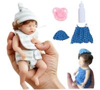 Bambole rinate Set 7x4.5x3.7 Set di Bambole per Bambini realistiche con Abito, Cappello, Bottiglia, Ciuccio Lavabile in Vinile a Piena Bambola Neonato neonatale Bambola rinata per Bambini rinati