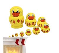 Bambole russe impilabili - Set di 10 papere gialle in legno, giocattoli educativi per l'apprendimento, decorazioni per la camera dei bambini, per il gioco vivente, divertenti figurine per l'