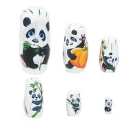 Bambole russe per - Giocattoli a tema Panda, Arte Tradizionale a incastro | Decorazione per scaffale unica dal design classico, set di sei pezzi per la tavola dei piccoli