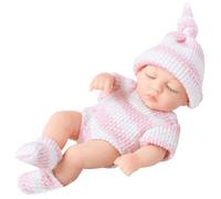 Bambole Set, Mini Bambole Reborn Lavabili Mini Bambole Rinate in morbido vinile Bambino Bambola Fatto a Mano Morbido Bambola Bambole con Vestiti Regalo per Bambini Ragazza
