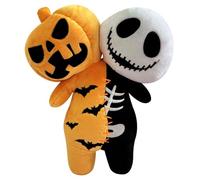 Bambole voodoo, 9, 8 in luminoso giocattolo di peluche di Halloween, peluche, un bagliore a doppia testa ripieno inquietante nello scheletro scuro e di zucca per ragazzi ragazze e adulti, Hall