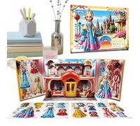 Bamboline di Carta Magnetiche - Adesivi Magnetici Vestire La Principessa Giochi,Giochi Puzzle Giocattoli Educativi per Bambine Viaggio in Auto Regali Natale Scuola