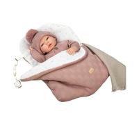 Arias -Reborn 40 cm ELBA.Bambino realistico con ropia rosa.Include sacco a pelo, ciuccio, pannolino, libro di famiglia e certificato di autenticità. Peso di un bambino reale. Giocattolo per bambini +3