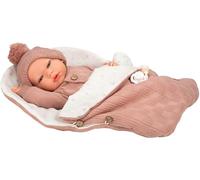 Arias -Reborn 40 cm ELBA.Bambino realistico con ropia rosa.Include sacco a pelo, ciuccio, pannolino, libro di famiglia e certificato di autenticità. Peso di un bambino reale. Giocattolo per bambini +3