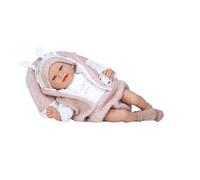 ARIAS -Bambola Elegance 40 cm Colin Abito in Rosa e Bianco, e con cuscino a Gioco. Il suo peso è così reale che sembra un bambino vero. Include ciuccio e cuscino. Giocattolo Bambini Tutte Le Età