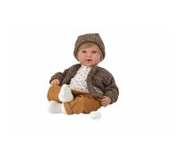 ARIAS - Bambola Elegance 45 cm IRIA con 14 Suoni. Abito con un set di velluto a coste in tonalità marroni. Include ciuccio. Giocattolo Bambini Tutte Le Età (ARI65397)