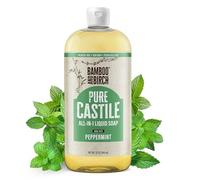 BAMBOO AND BIRCH Pure Castile Soap Liquid Organic, Certified Palm Oil Free Natural Soap, Peppermint, 32 oz