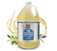 BAMBOO AND BIRCH Pure Castile Soap Liquid Organic, Certified Palm Oil Free Natural Soap, Unscented, 64 oz