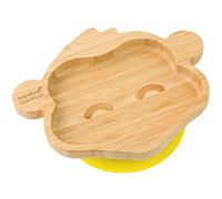 bamboo bamboo Piatto Baby e Toddler, Ventosa per Pappa e Svezzamento, Piatto Scimmia Bamboo con Sicura, Piatti per Bambini da 6 Mesi (Scimmia, Giallo)
