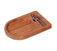 BAMBOO CIOTOLA PORTA NOCI BIANCA TAGLIERE SUPPORTO LEGNO CON SCHIACCIANOCI