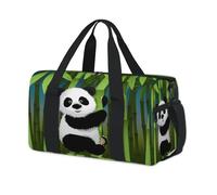 Bamboo Curious Panda Sport Duffel Borse per Bambini Ragazze Ragazzi Donne Uomini Carino Panda Pernottamento Weekender Borsa Da Viaggio Tote Carry Palestra Casual Duffel Borse