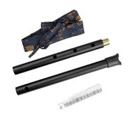 Bamboo Flute Flauto Shakuhachi in metallo con chiave in Re a 5 fori strumento in metallo argentato o nero che non si rompe mai(Black 2.0)