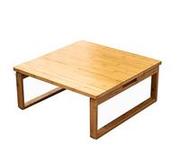 Bamboo Japanese Style Pieghevole Coffee Table for Kids and Adults Multifunctional Square Tea Table with Foldable Legs Household Dining and Art Table Natural Color 70 x 70 x 28,5 cm