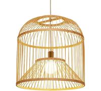 Bamboo Lantern Light Large Woven Rattan Pendant Lighting Fixtures Farmhouse Basket Cage Boho Hanging Lamp Rustic Wicker Chandelier for Bedroom Kitchen Island Dining Room Restaurant