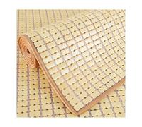 Bamboo Mahjong Mat Superficie Liscia Pieghevole Raffreddamento Rapido Doppia Cresta Doppia Linee Camera Da Letto Pavimento Tappeto Giallo 90x