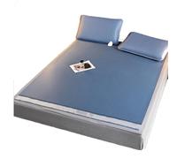 Bamboo Mattress Cover Summer Ice Silk Cool Quilt Cover A-Grade Mother And Baby Fabric Fast Cooling Suitable for Home(Blue,200cm*220cm/68)