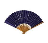 Bamboo pieghevole mano ventilatore carta modello, Ventaglio pieghevole portatile in carta di bambù intagliata 24 ossa blu for decorazione regalo danza fatto a mano