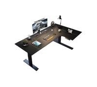 Bamboo Sea Scrivania Scrivania for PC a L in pelle con altezza regolabile, scrivania angolare elettrica, postazione di lavoro Sit Stand con prese di ricarica(160cm)