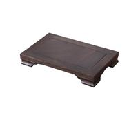 Bamboo Sea Supporto per piante da interno Vaso rettangolare in ebano, teiera con paesaggio, base for ornamenti artigianali in pietra strana(M)