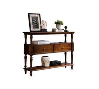 Bamboo Sea Tavolo d'ingresso Tavolino da ingresso in legno massello - Mobiletto portaoggetti con schienale multiplo, moderno mobile da ingresso(120cm)