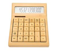 Bamboo Solar Powered Eco-Friendly Multi-Function Calculator with Large LCD Screen for School and Office