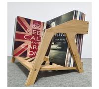 Bamboo Vinyl Record Holder-Stylish Chair Design,Holds Up to 80 12" LPs,Elegant Used for Vinyl Record Storage,CD Holder,Magazine Rack,Book Holder (Natural)