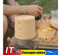 Bamboo Wood Steamer Outdoor Camping Sierra Bowl Cup Kitchen Steamer (M) IT