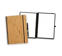 BAMBOOK Taccuino classico - copertina rigida in legno di bambù - A4 - a pois - taccuino riutilizzabile - taccuino, taccuino riutilizzabile