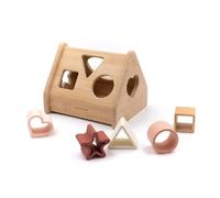 Bamboom Casetta Puzzle in Legno Rosa - Gioco Educativo e Sostenibile per Bambini