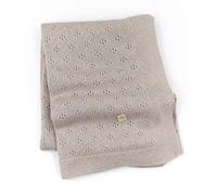 Bamboom Copertina Traforata Estiva Lavorata a Maglia Neonato 75x100cm. Cammello