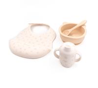 Bamboom Set Baby in Silicone - Bavaglino, Scodella, Cucchiaio e Bicchiere con beccuccio Tulips