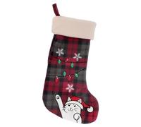 BambooMN 1 Pz Set 45,7 cm Classico Ricamato a Mano Paillettes Cute Animal Calza di Natale, 16 Gatti Cattivo Plaid