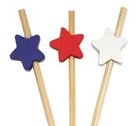BambooMN 15 cm Stella decorativa in bambù per cocktail, frutta, sandwich, stuzzicadenti per eventi di catering, vacanze, ristoranti o feste a buffet, 100 pezzi
